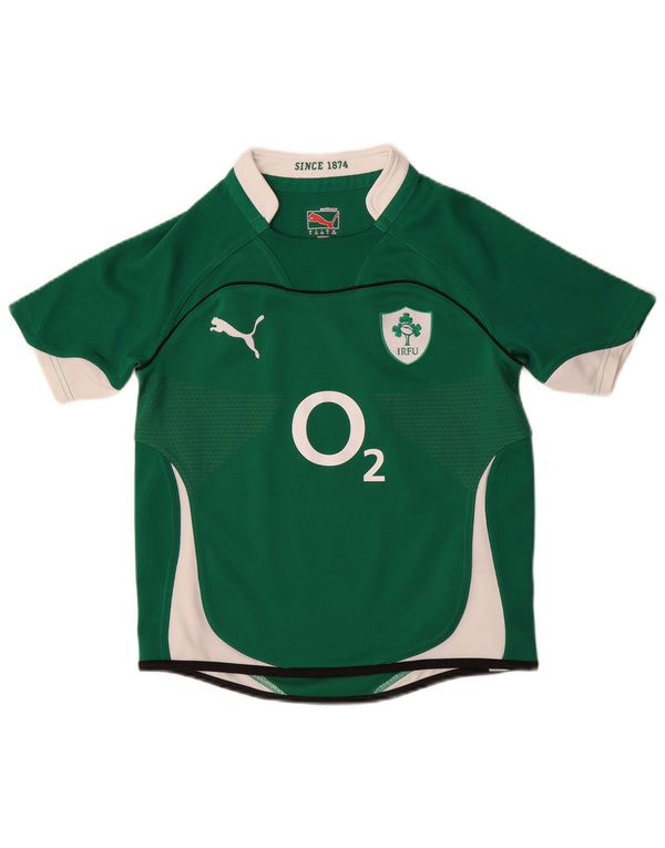 Puma Boys IRFU Graphic T-Shirt Top 11-12 Years Green Colourblock
