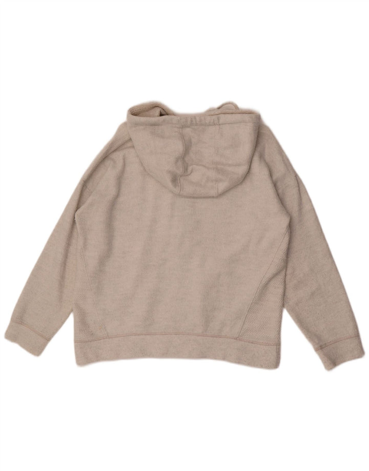 Fat Face Womens Oversized Zip Hoodie Sweater UK 14 Medium Grey Cotton