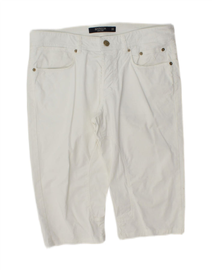 SIVIGLIA Mens Bermuda Shorts W33 Medium White Cotton