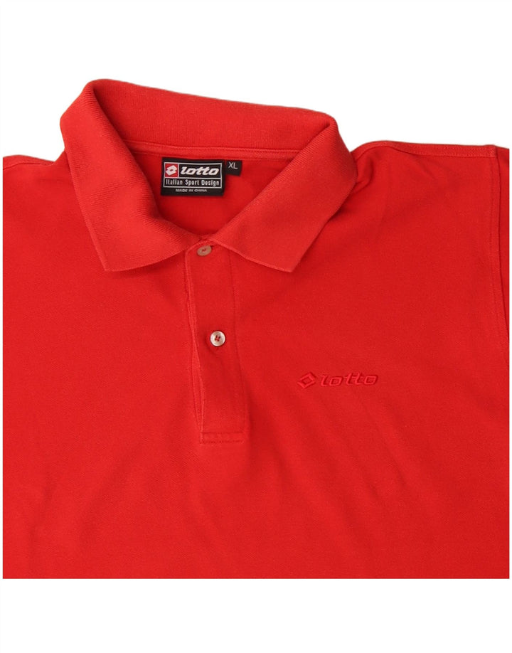 LOTTO Mens Polo Shirt XL Red Cotton
