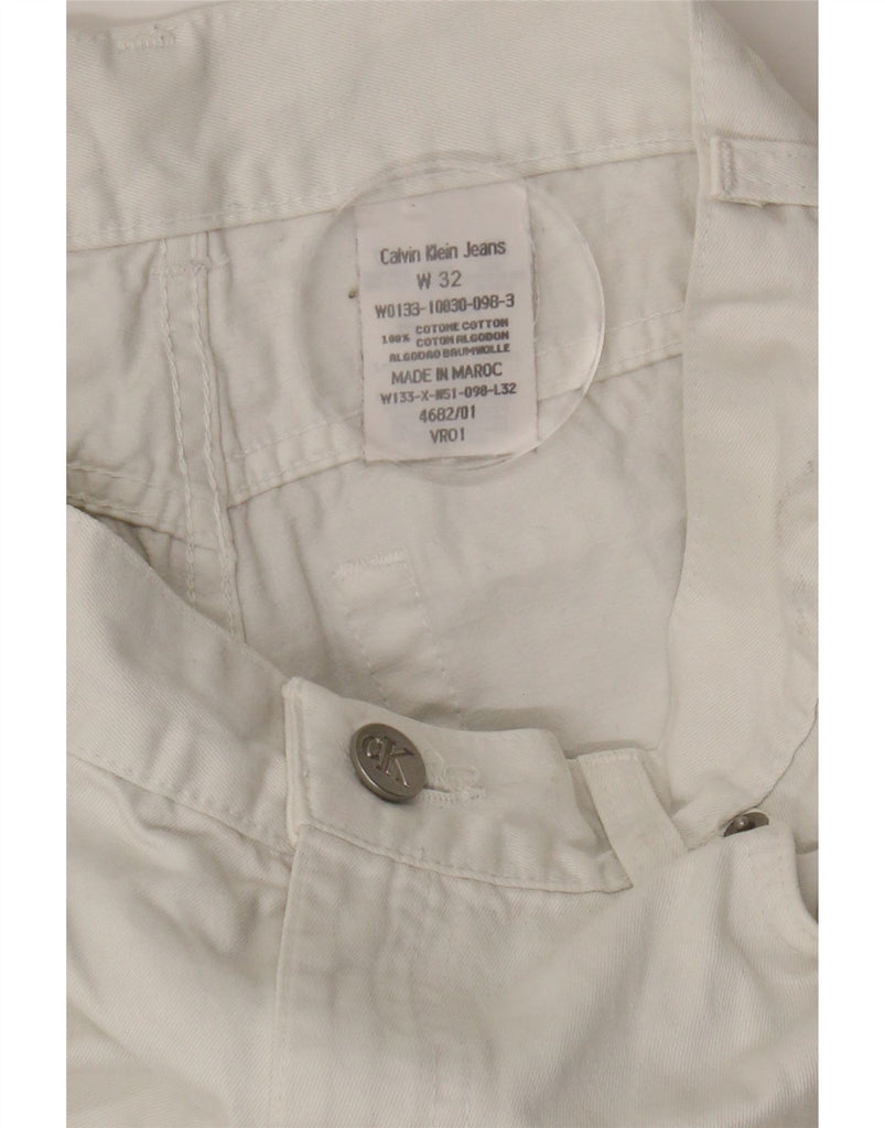 CALVIN KLEIN Womens Straight Jeans W32 L29 White Cotton Vintage Calvin Klein and Second-Hand Calvin Klein from Messina Hembry 