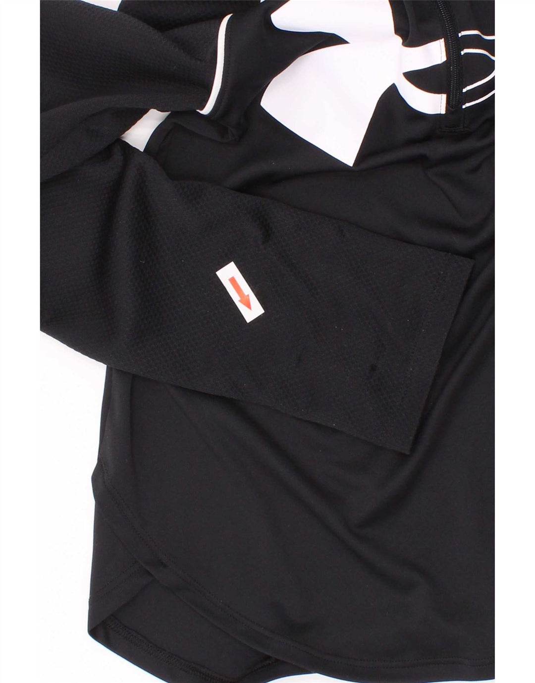 Under Armour Girls Fitted Graphic Top Long Sleeve 9-10 Years Medium Black