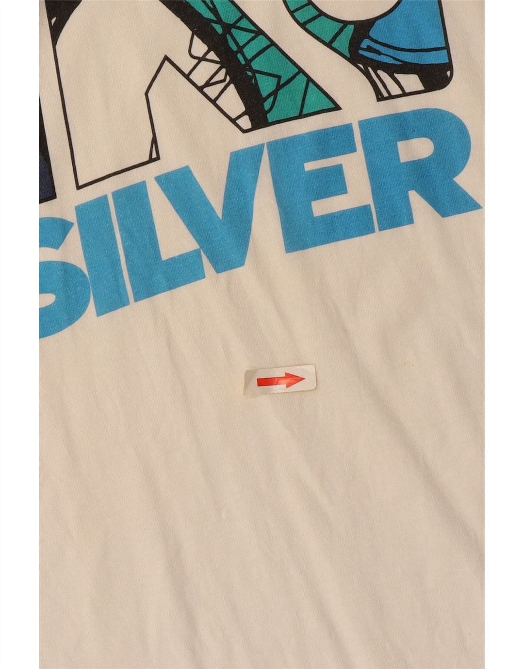 Quiksilver Mens Graphic T-Shirt Top Medium Off White Cotton