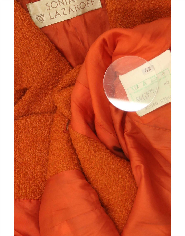 Vintage Womens 4 Button Blazer Jacket IT 42 Medium Orange Wool