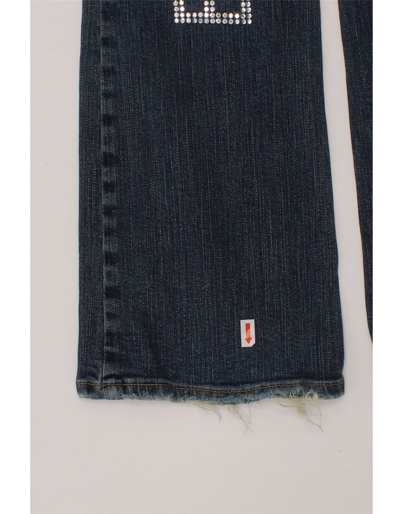 RICHMOND Girls Graphic Bootcut Jeans 8-9 Years W24 L24 Blue Cotton Vintage Richmond and Second-Hand Richmond from Messina Hembry 