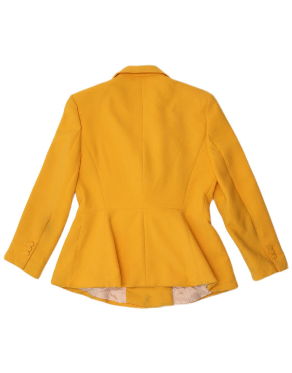 Zara Womens Double Breasted Blazer Jacket UK 14 Large Yellow