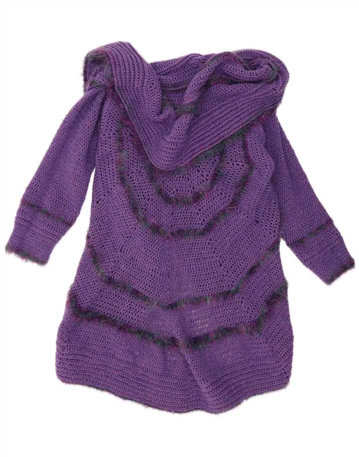 Vintage Womens Longline Open Cardigan Sweater One Size Purple