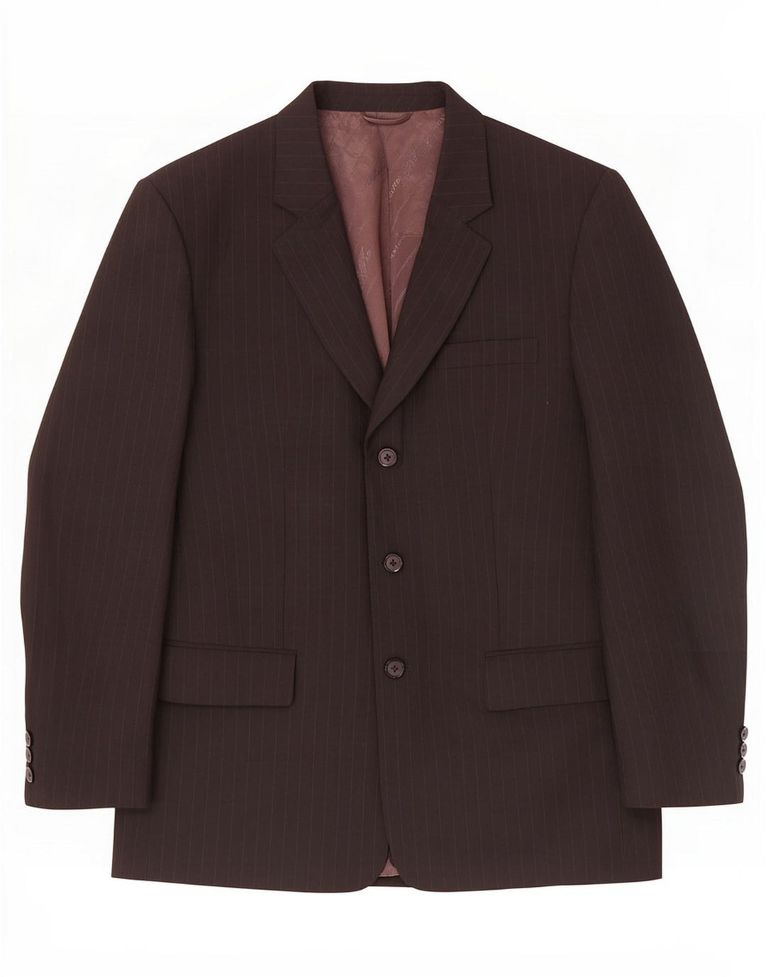 Giorgio Armani Mens 3 Button Blazer Jacket UK 38 Medium Black Pinstripe