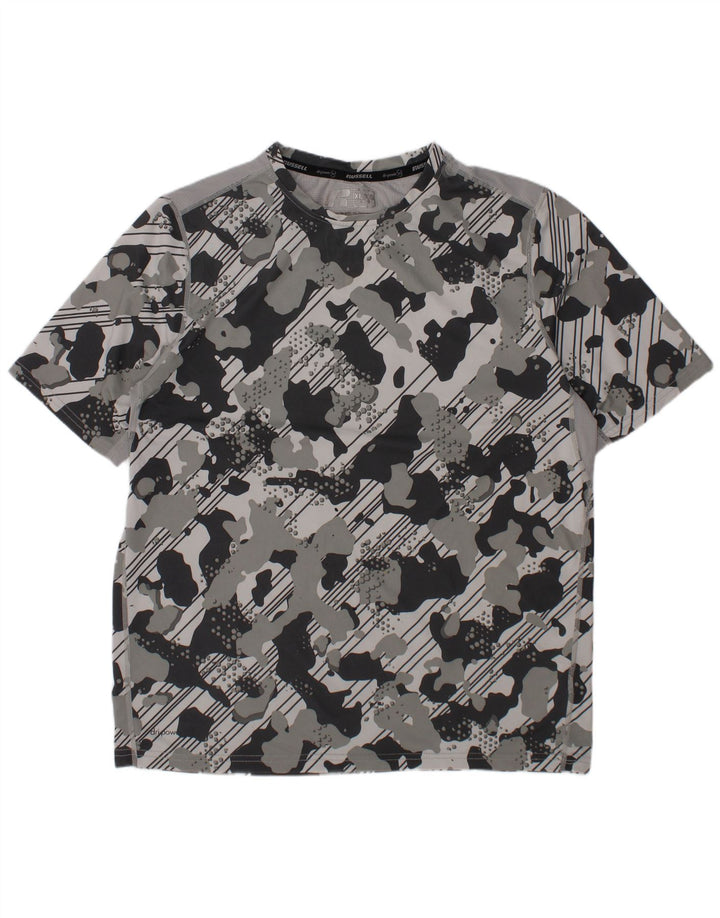 RUSSELL ATHLETIC Boys Dri-Power T-Shirt Top 14-15 Years XL Grey Camouflage