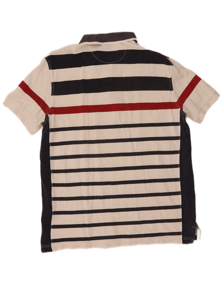 Murphy & Nye Mens Polo Shirt XL White Striped Cotton