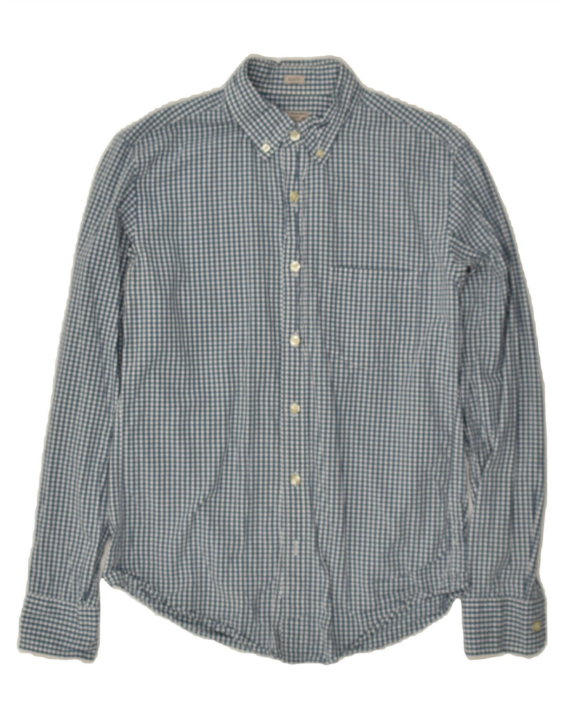 J. CREW Mens Slim Fit Shirt Small Blue Gingham Cotton | Vintage J. Crew | Thrift | Second-Hand J. Crew | Used Clothing | Messina Hembry 