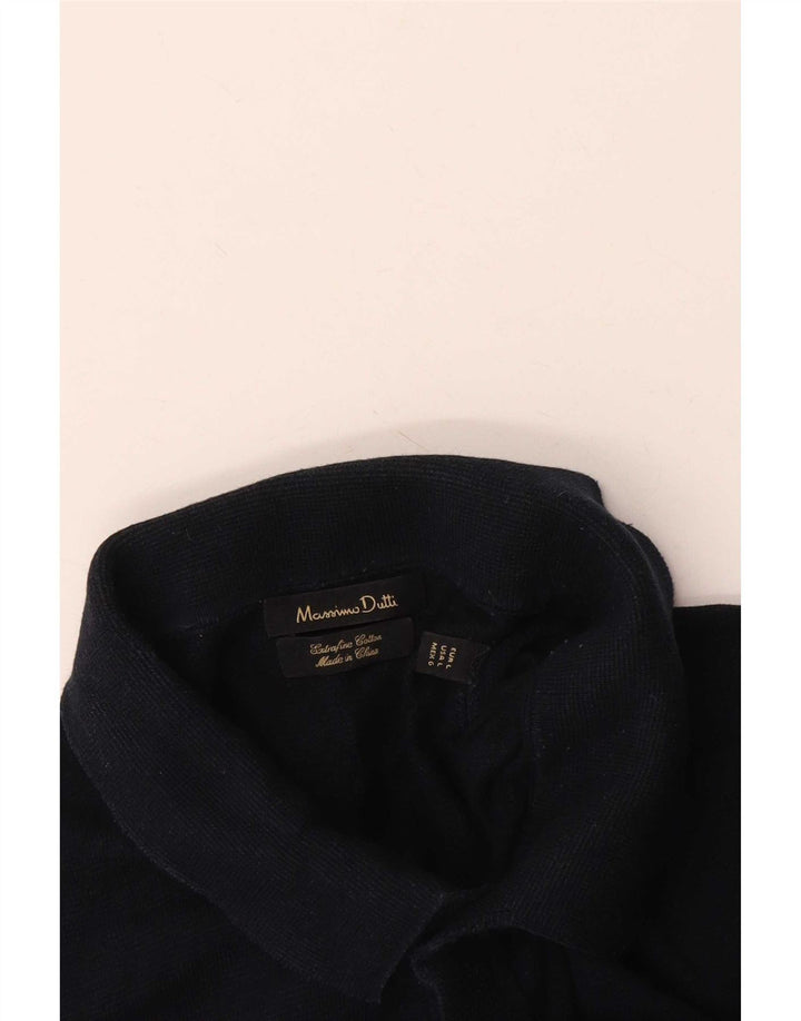 Massimo Dutti Mens Polo Shirt Large Navy Blue