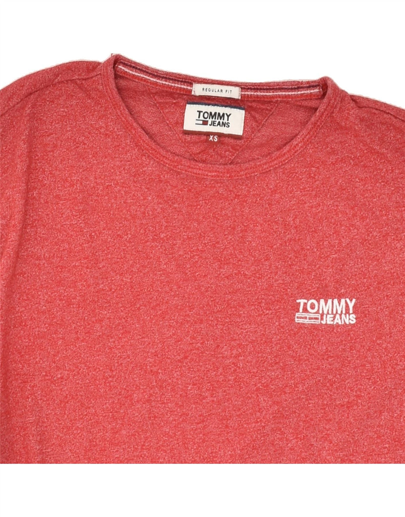 TOMMY HILFIGER Mens Regular Fit T-Shirt Top XS Red Flecked Cotton Vintage Tommy Hilfiger and Second-Hand Tommy Hilfiger from Messina Hembry 