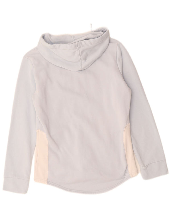 Puma Womens Zip Hoodie Sweater UK 10 Small Blue Colourblock Cotton