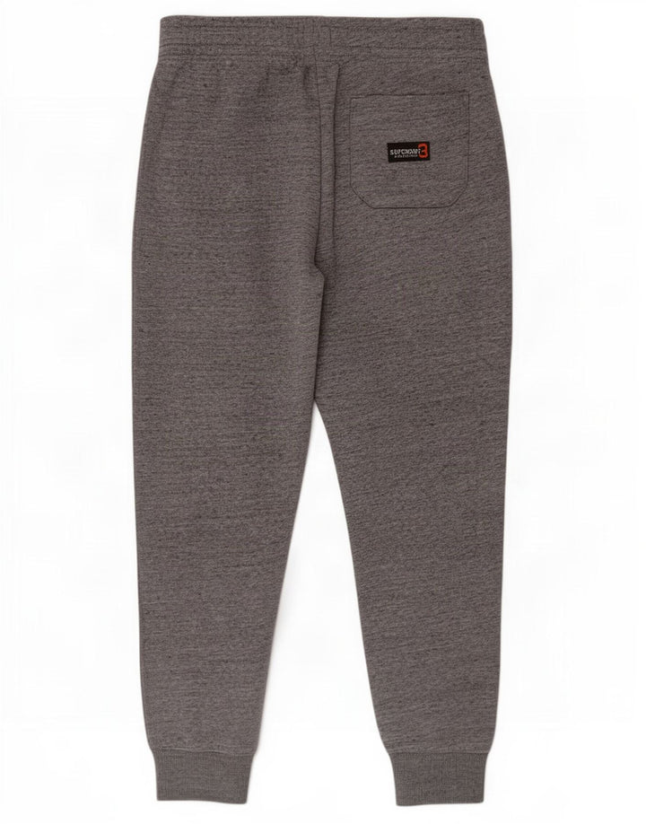 Superdry Mens Tracksuit Trousers Joggers Medium Grey Flecked Cotton
