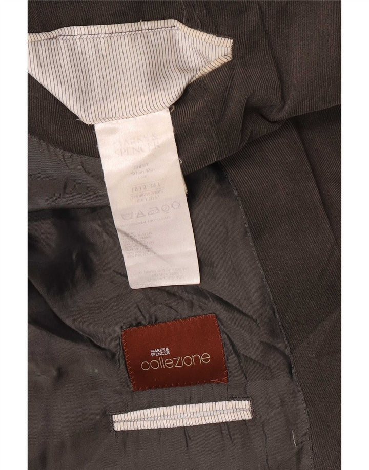 Marks & Spencer Mens 2 Button Blazer Jacket UK 42 XL Grey Polyester