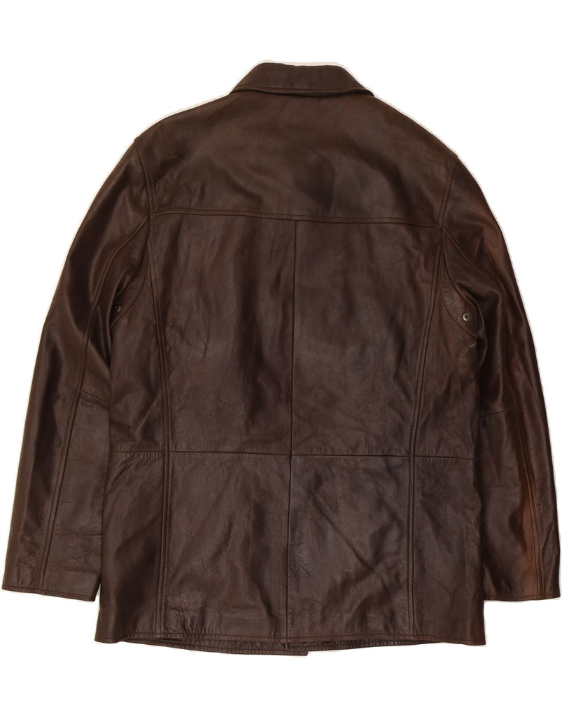 HUGO BOSS Mens Leather Jacket EU 52 XL Brown Leather Vintage Hugo Boss and Second-Hand Hugo Boss from Messina Hembry 