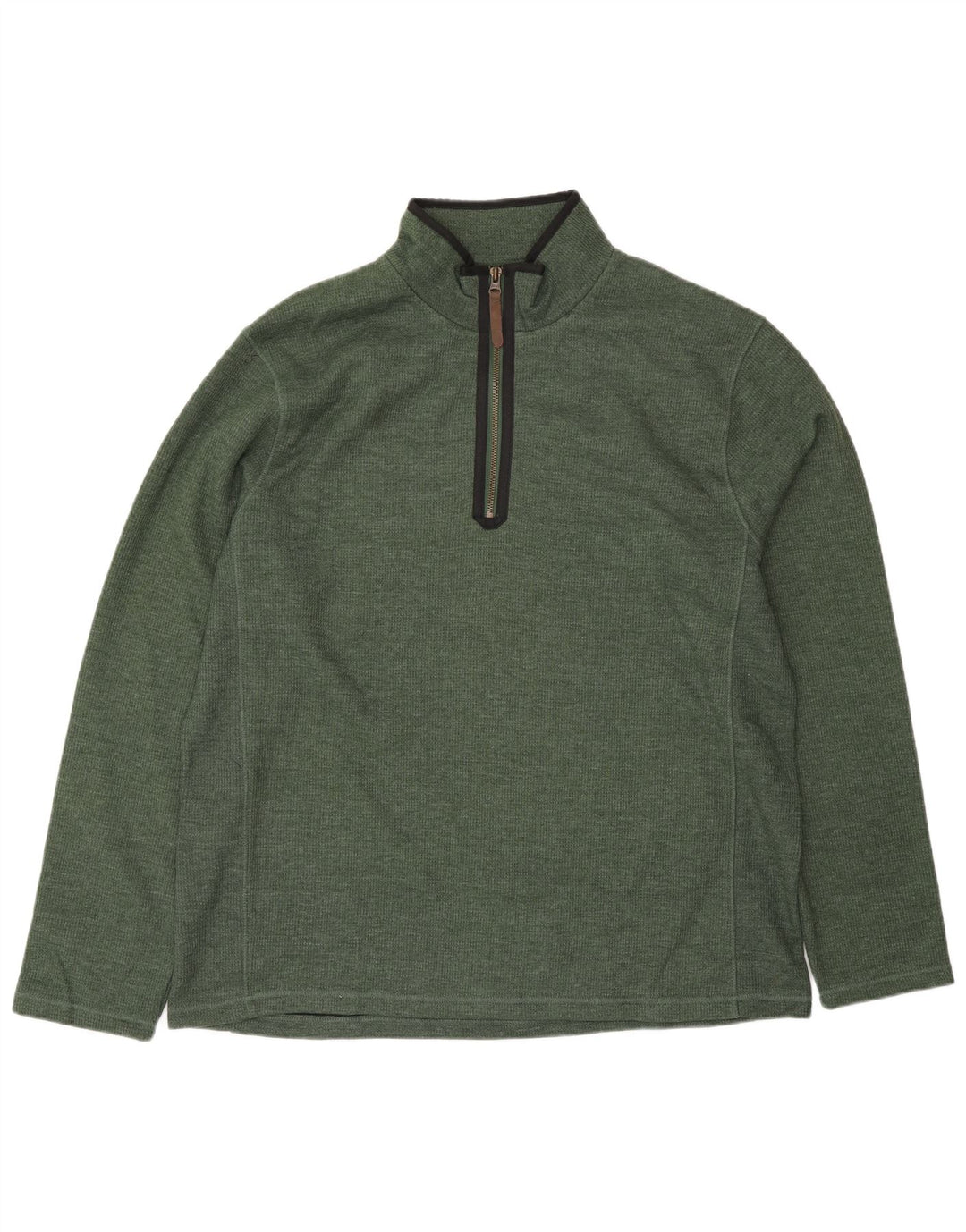 Mountain Warehouse Mens Zip Neck Jumper Sweater Large Green Cotton