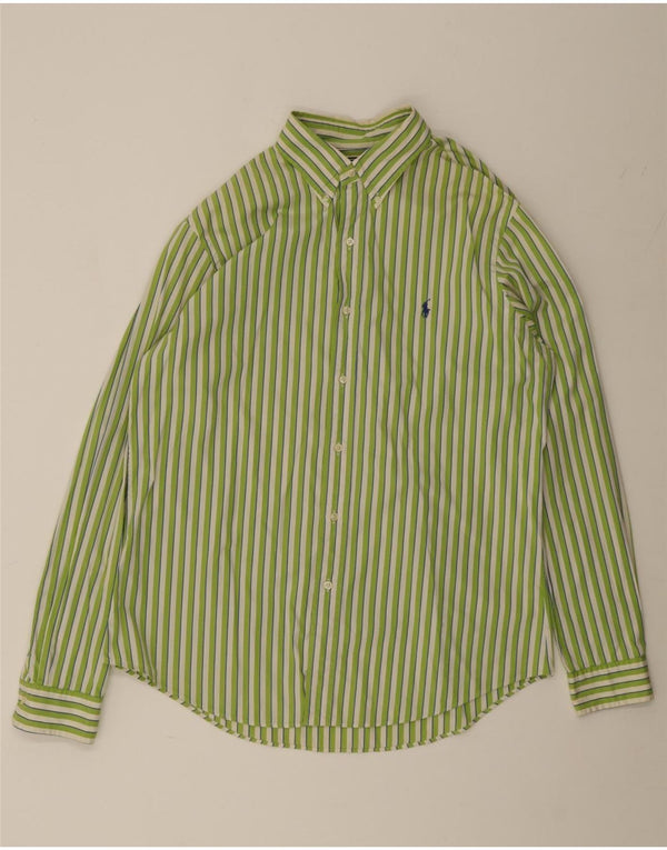 Polo Ralph Lauren Mens Custom Fit Shirt Size 16 1/2 42 Large Green Striped