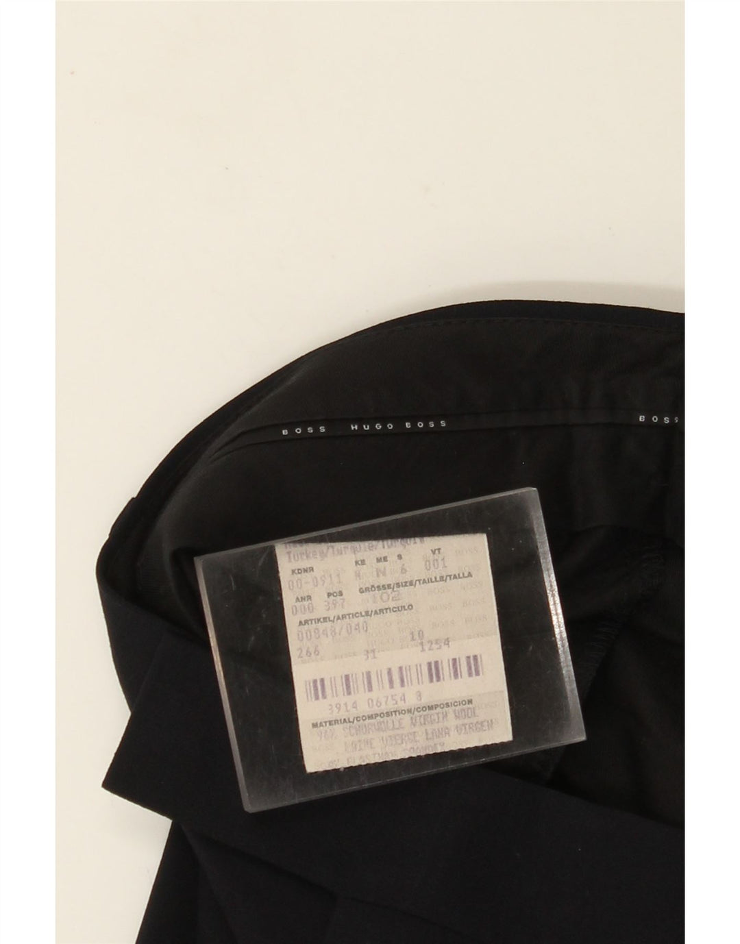 HUGO BOSS Womens Straight Suit Trousers W34 L31 Navy Blue Virgin Wool