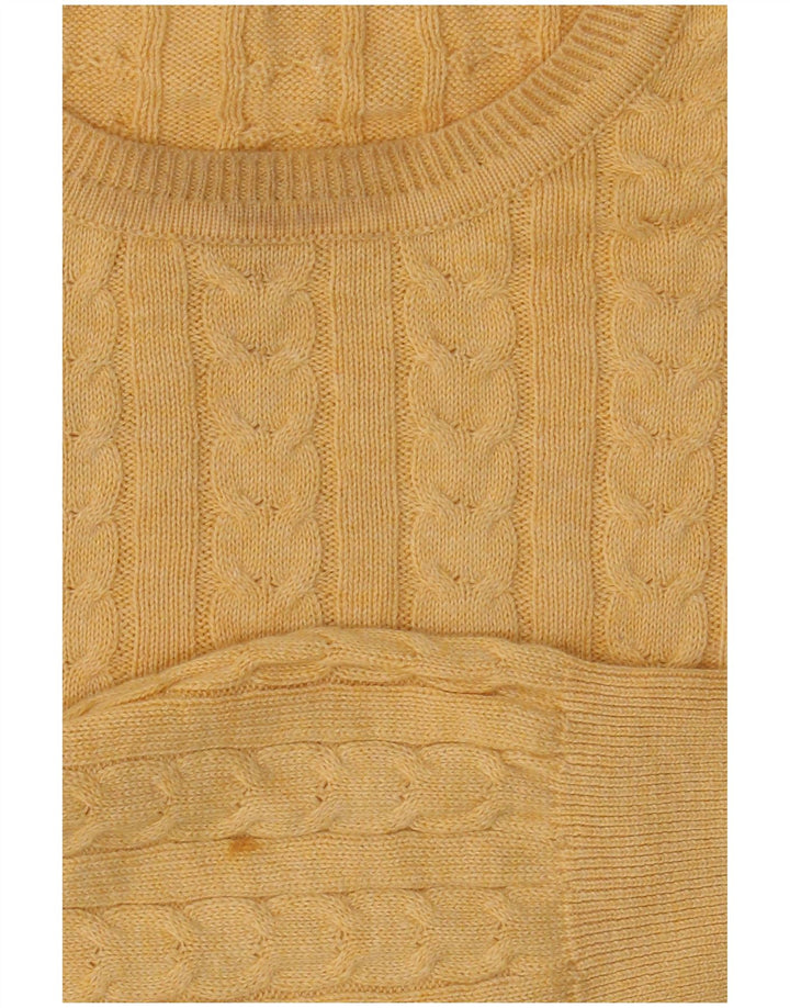 IZOD Mens Crew Neck Jumper Sweater Large Yellow Cotton
