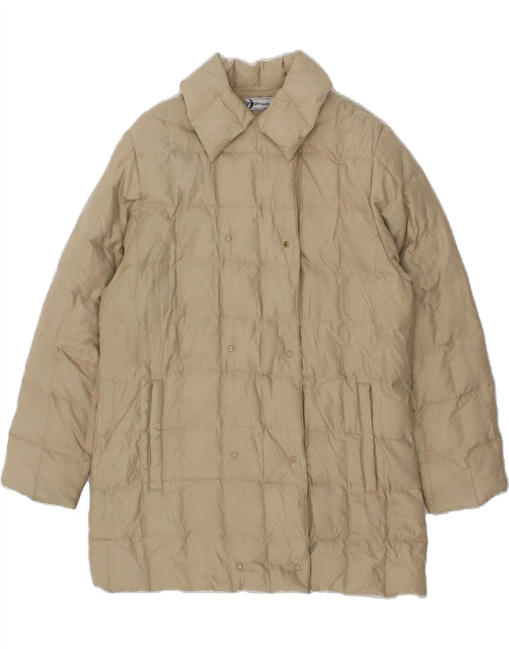 SERGIO TACCHINI Womens Double Breasted Padded Coat UK 14 Medium Beige Vintage Sergio Tacchini and Second-Hand Sergio Tacchini from Messina Hembry 