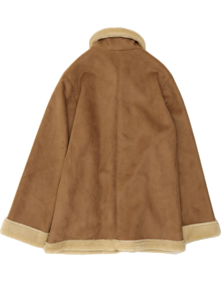 VINTAGE Womens Sherpa Jacket UK 14 Large  Brown Acrylic Vintage Vintage and Second-Hand Vintage from Messina Hembry 