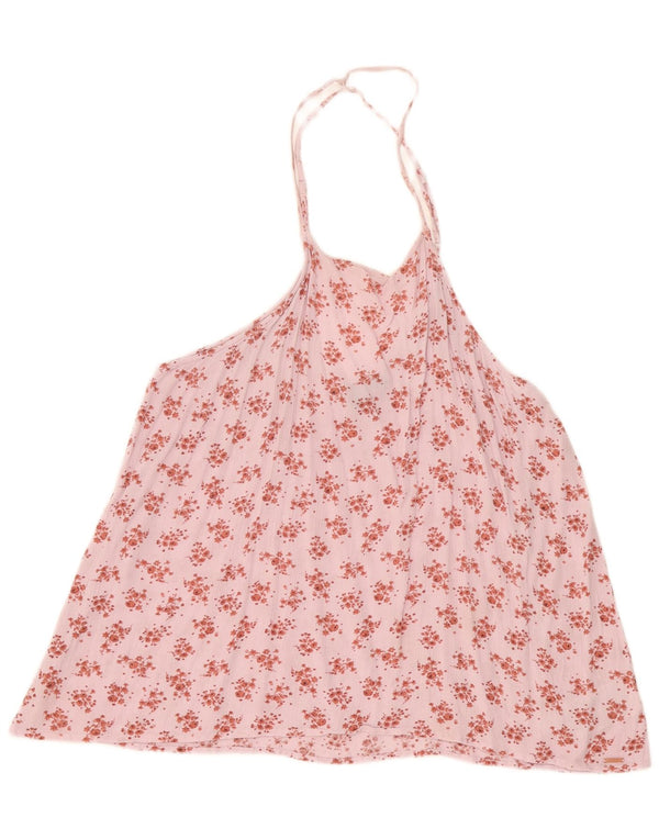 Volcom Womens Halter Top UK 20 2XL Pink Floral Viscose