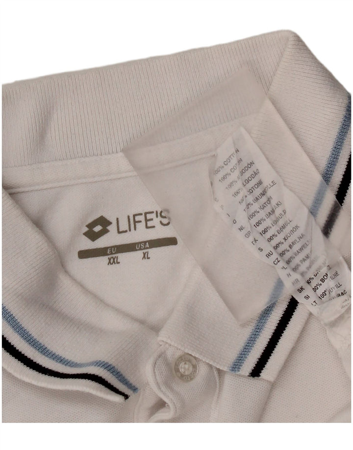 Lotto Mens Polo Shirt XL White Cotton