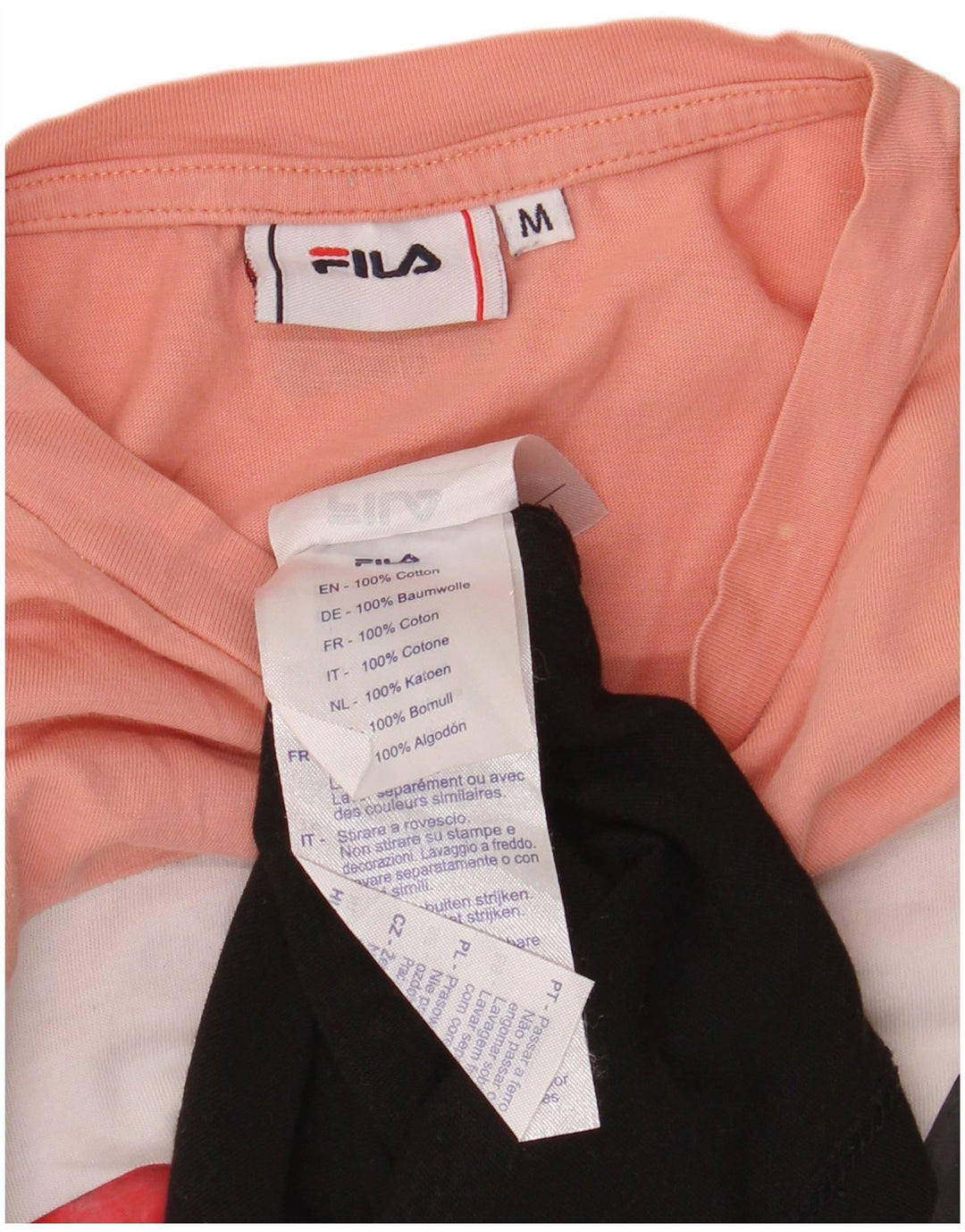 Fila Womens Crop Graphic T-Shirt Top UK 14 Medium Multicoloured Colourblock