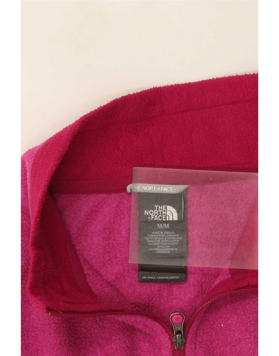 The North Face Womens Zip Neck Fleece Jumper UK 12 Medium Pink Polyester