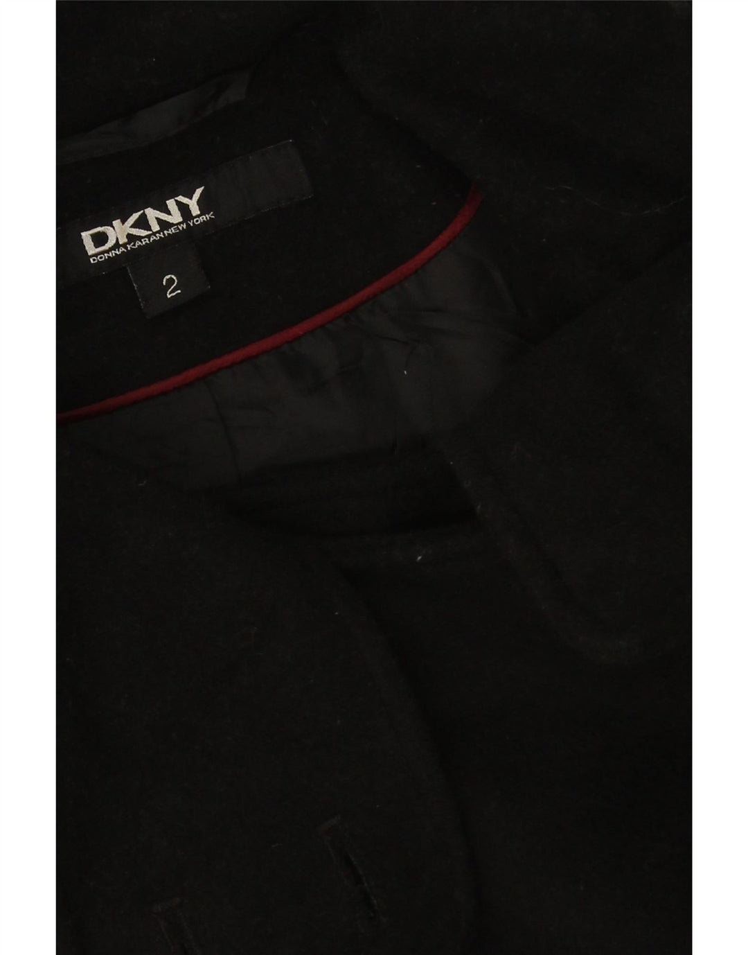 Dkny Womens Oversized Overcoat US 2 XS Black Wool