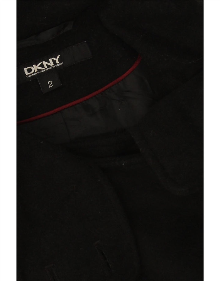 Dkny Womens Oversized Overcoat US 2 XS Black Wool