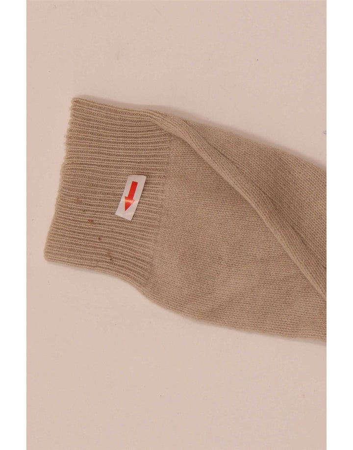 Henry Cottons Mens Zip Neck Jumper Sweater Large Beige Virgin Wool