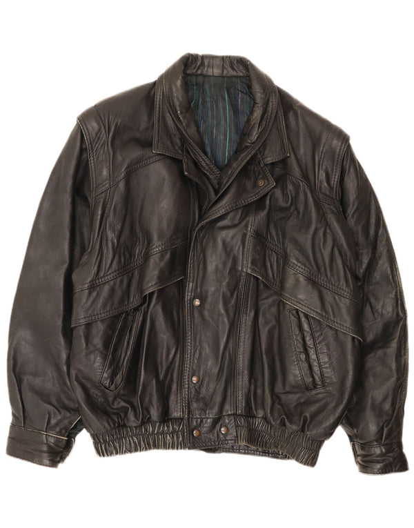 Vintage Mens Leather Jacket UK 40 Large Black