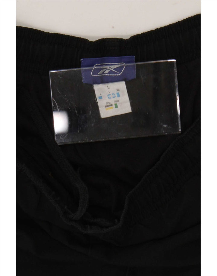 Reebok Mens Tracksuit Trousers Joggers Large Black Polyester