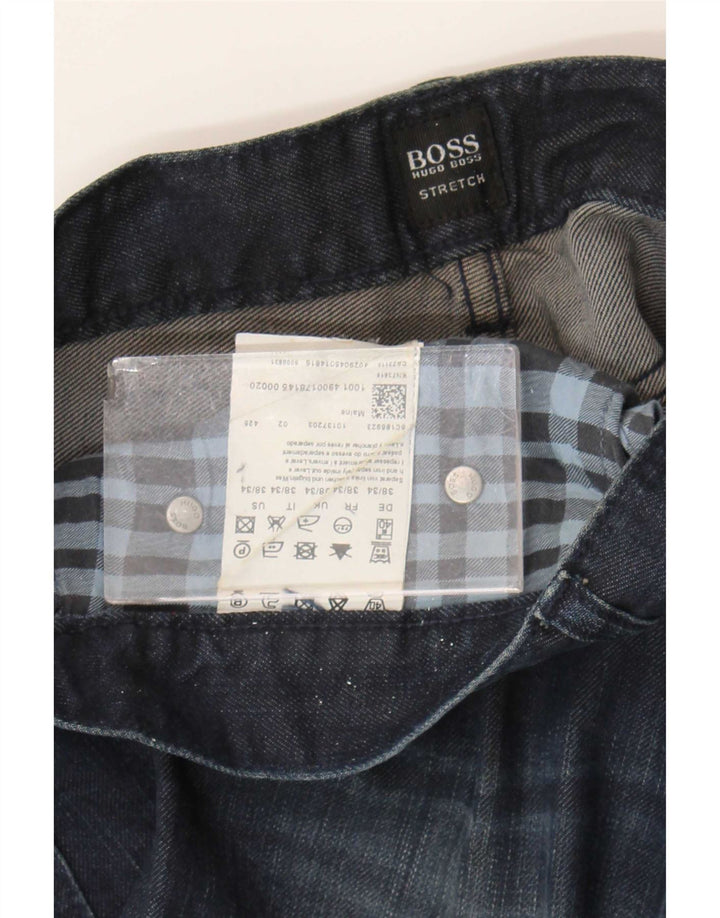 Hugo Boss Mens Straight Jeans W38 L31 Navy Blue Cotton