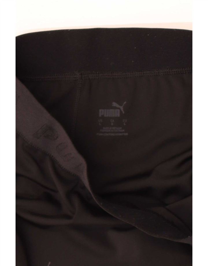 Puma Womens Crop Graphic Leggings UK 16 Large Black