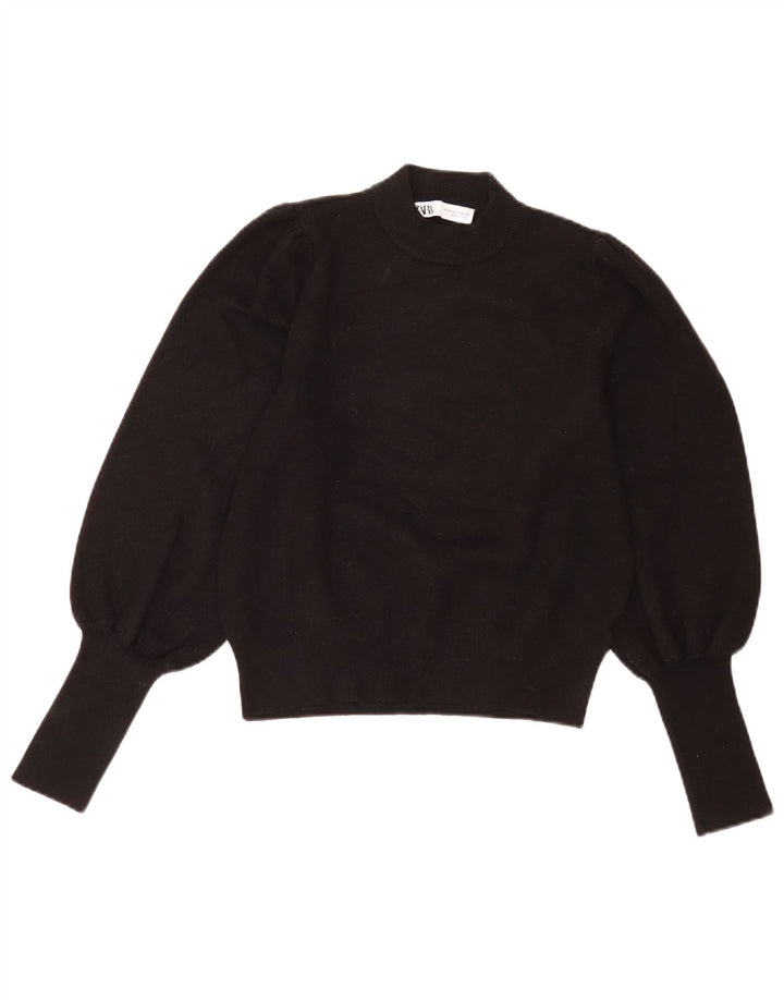 Zara Womens Turtle Neck Jumper Sweater UK 12 Medium Black