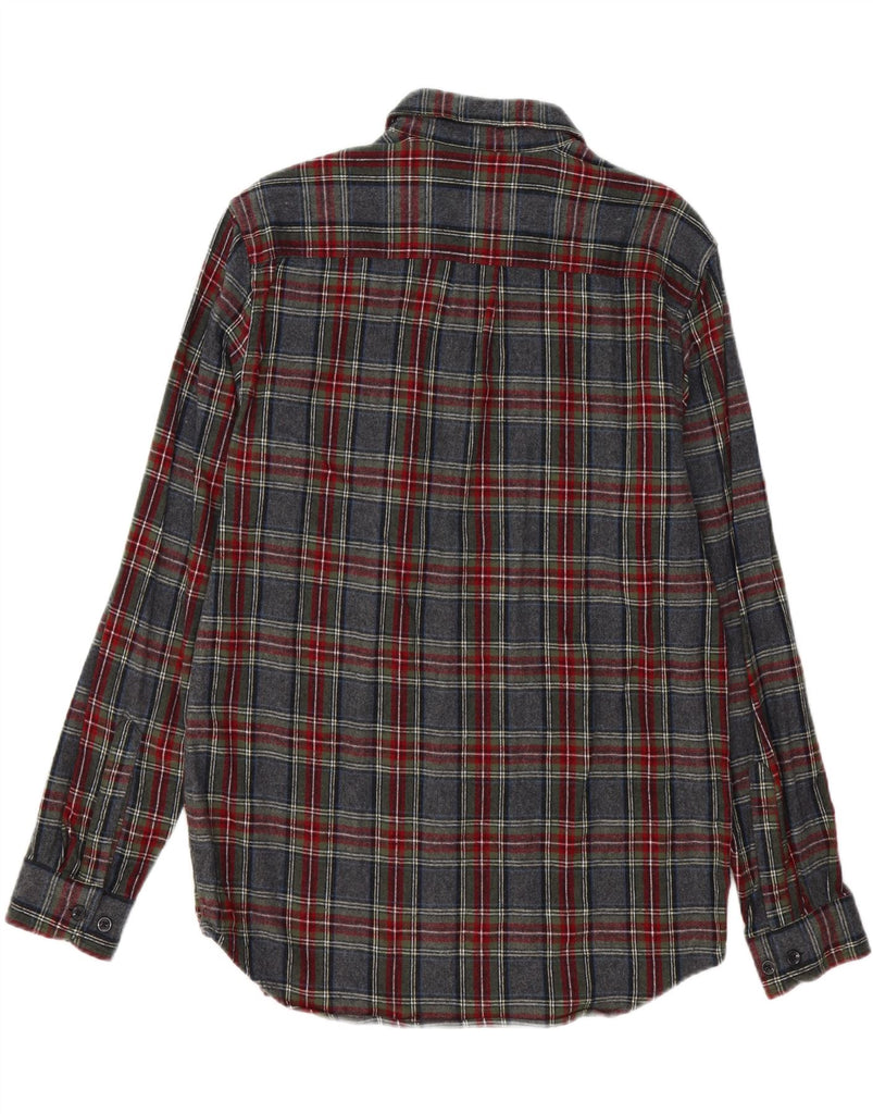 L.L.BEAN Mens Checked  Traditional Fit Flannel Shirt Small Grey Check Vintage L.L.Bean and Second-Hand L.L.Bean from Messina Hembry 