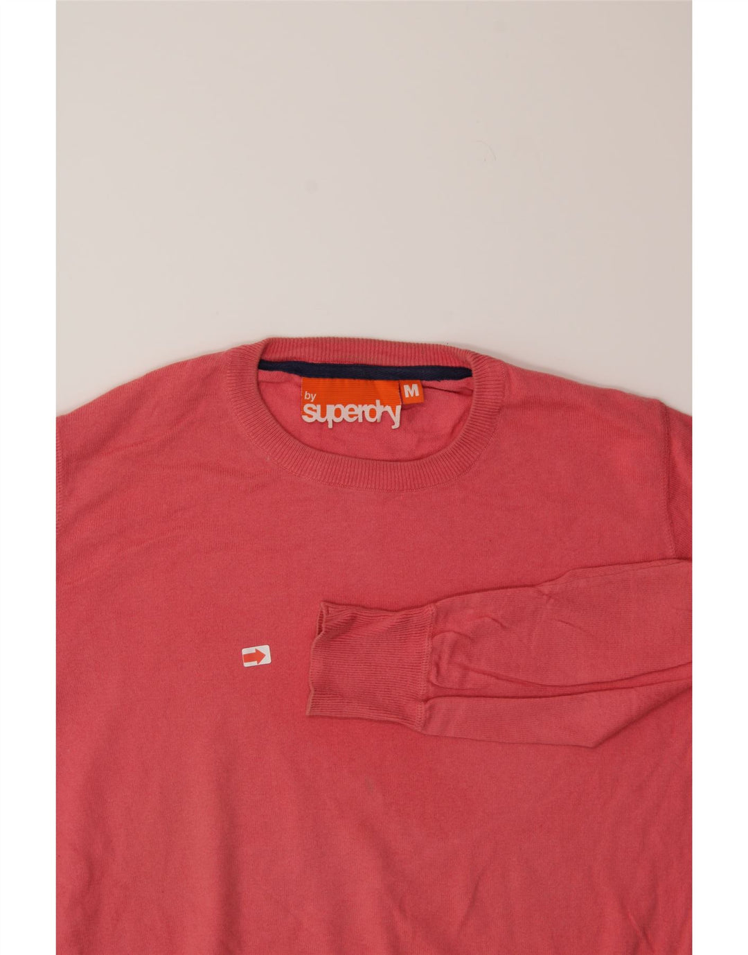 SUPERDRY Womens Crew Neck Jumper Sweater UK 14 Medium Pink Cotton Vintage Superdry and Second-Hand Superdry from Messina Hembry 