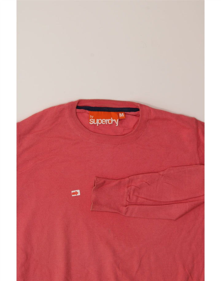 SUPERDRY Womens Crew Neck Jumper Sweater UK 14 Medium Pink Cotton Vintage Superdry and Second-Hand Superdry from Messina Hembry 