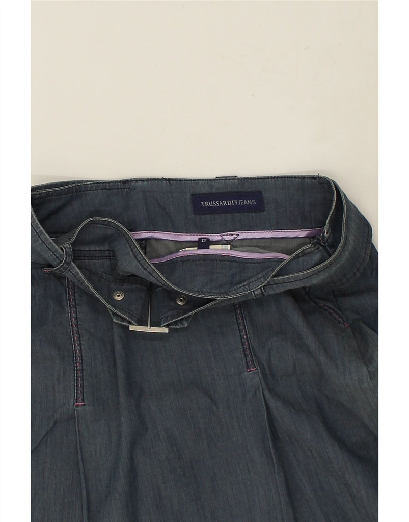TRUSSARDI Womens Denim Skirt IT 42 Medium W30  Blue | Vintage Trussardi | Thrift | Second-Hand Trussardi | Used Clothing | Messina Hembry 