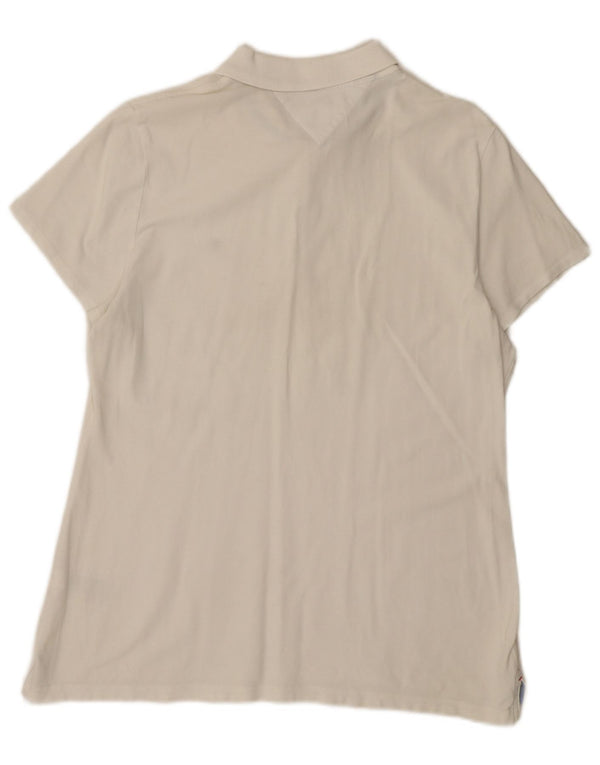 Tommy Hilfiger Womens Polo Shirt UK 18 XL White Cotton