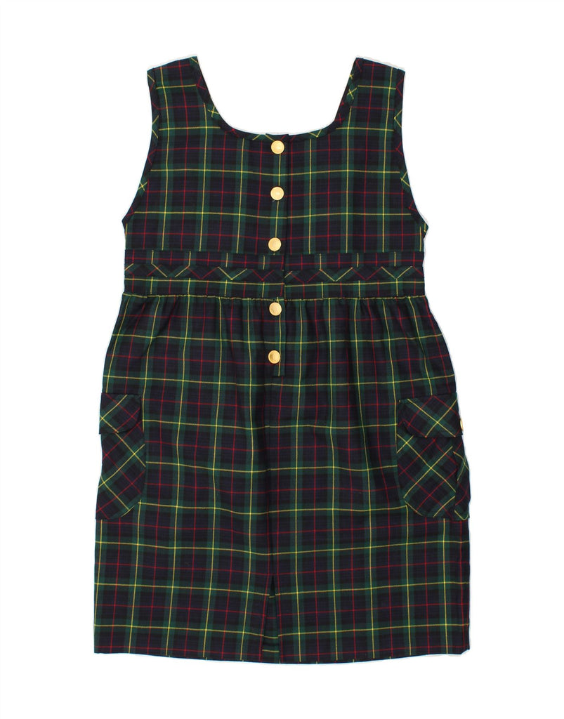 VINTAGE Womens Sleeveless Basic Dress IT 42 Medium Green Check Vintage Vintage and Second-Hand Vintage from Messina Hembry 