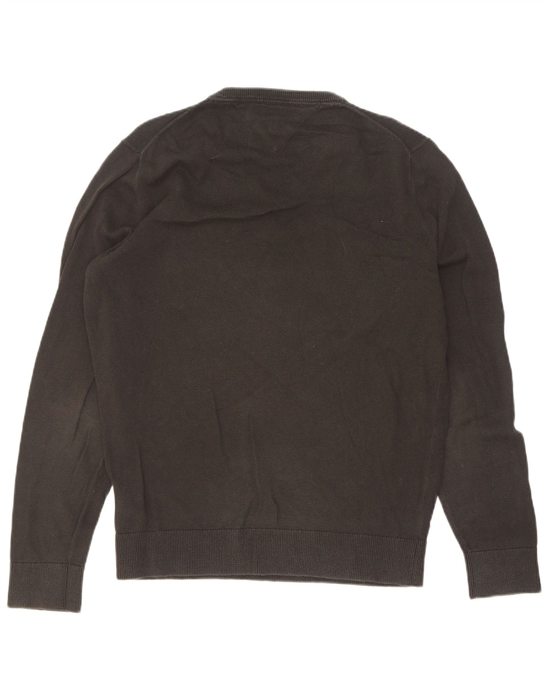 Tommy Hilfiger Mens V-Neck Jumper Sweater Small Black Cotton