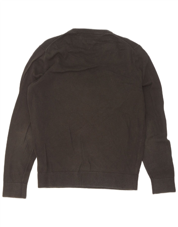 Tommy Hilfiger Mens V-Neck Jumper Sweater Small Black Cotton