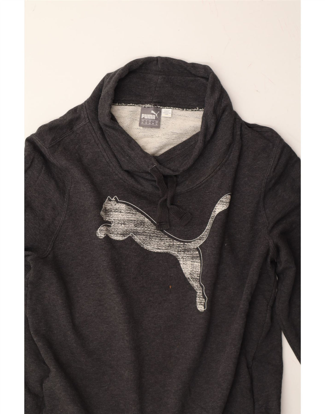 PUMA Womens Graphic Sweatshirt Jumper UK 16 Large Grey Cotton Vintage Puma and Second-Hand Puma from Messina Hembry 