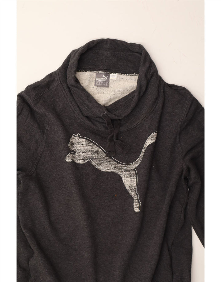 PUMA Womens Graphic Sweatshirt Jumper UK 16 Large Grey Cotton Vintage Puma and Second-Hand Puma from Messina Hembry 