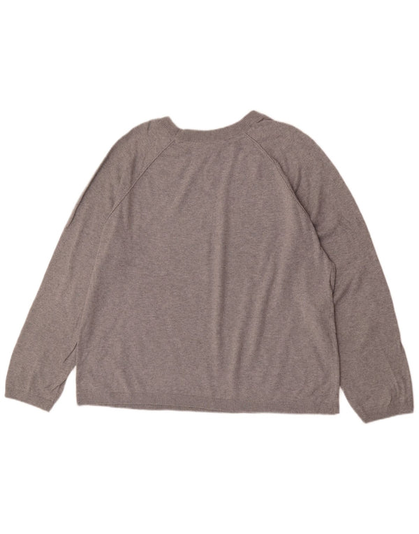 Crew Clothing Womens Loose Fit Boat Neck Jumper Sweater UK 18 XL Grey